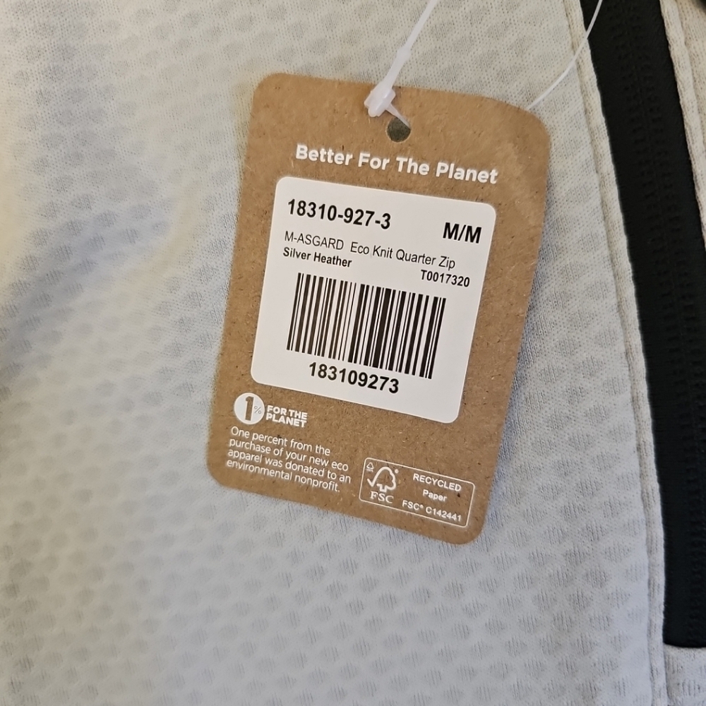 Trimark Eco Knit Quarter Zip Silver Heather Shirt Size Medium NWT - Picture 6 of 8